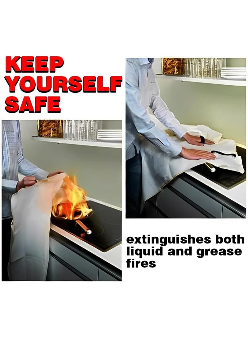 Fire Emergency Blanket,Fire Blanket for Home and Kitchen,Camping Emergency Blankets,Emergency Fire Retardant Blankets for House,Fireproof Blanket Welding Blanket for Kitchen,Grill,BBQ - Image 3